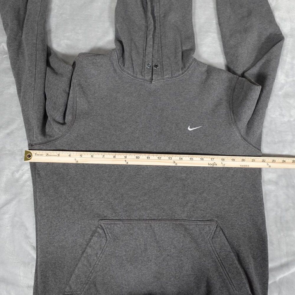 Vintage Nike Swoosh Pullover Hoodie Mens M Streetwear Embroidered Gray - Picture 9 of 11